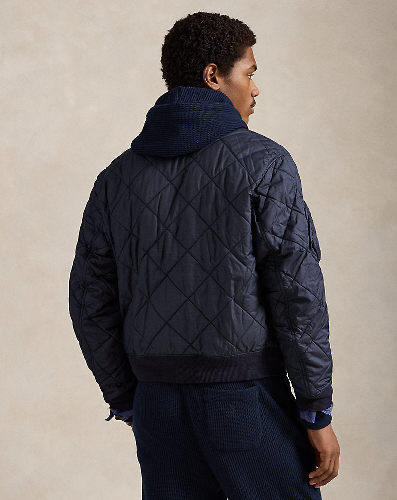 Quilted Jacquard Bomber Jacket