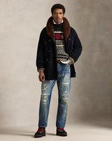 Shearling-Collar Corduroy Ranch Coat