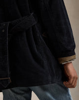 Shearling-Collar Corduroy Ranch Coat