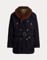 Shearling-Collar Corduroy Ranch Coat